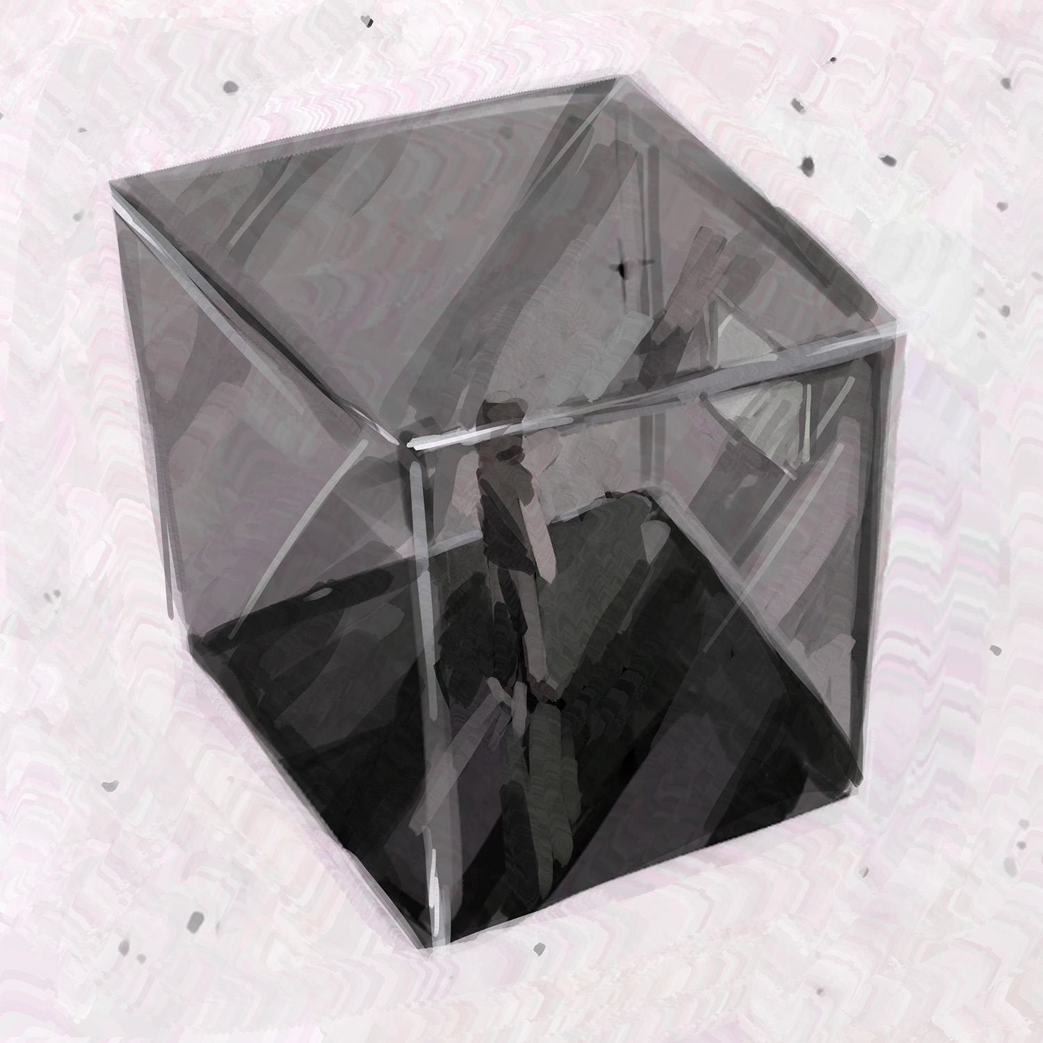 A black and white sketch of the first illustration.
